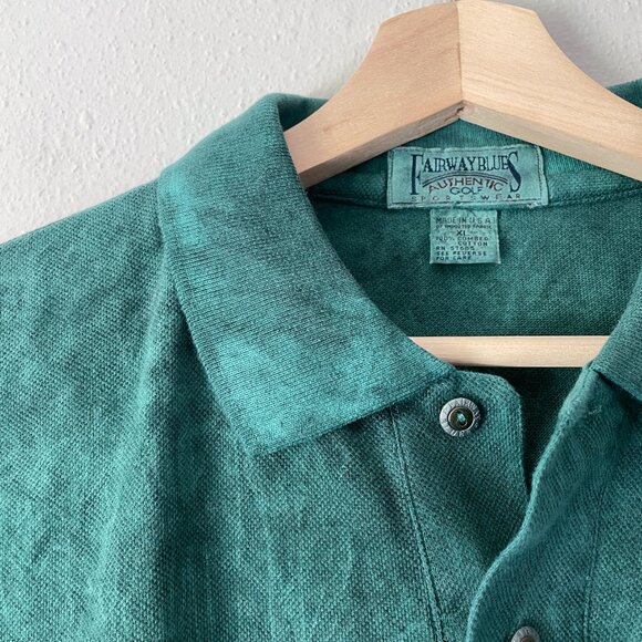 Vintage Fairway Blues Polo Shirt Dark Pine Wash Men's XL USA - Picture 8 of 15